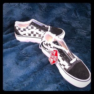 Platform checkered vans